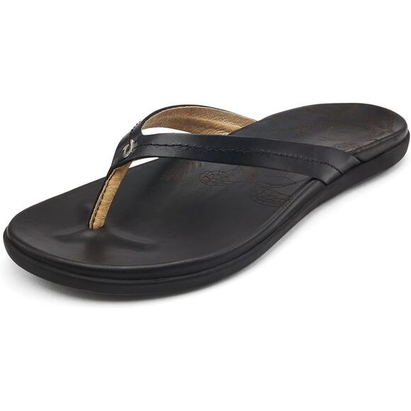 NWB! OLUKAI Honu Women's Beach Sandal Black/Black, 7 - Picture 1 of 13